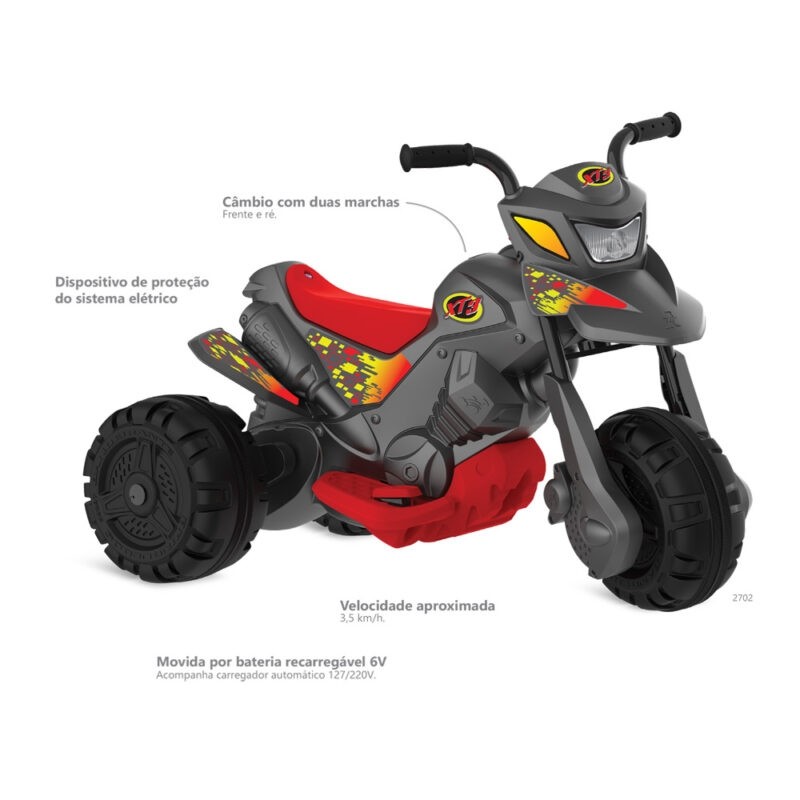 Lojas Merlin | MOTO XT3 (GRAFITE) ELÉTRICA 6V
