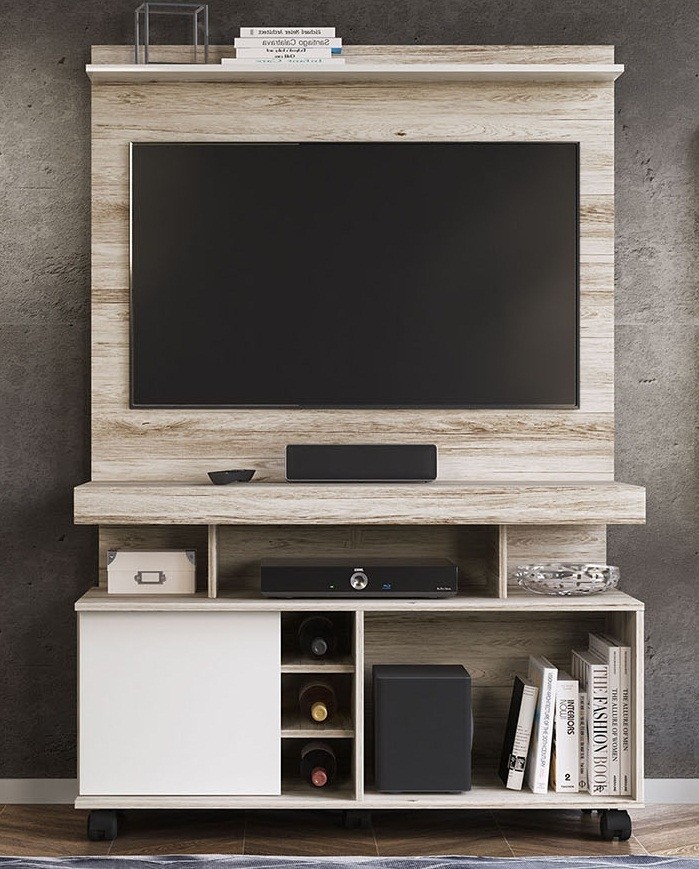Rack c/Painel Delta Colibri Castanho/Branco