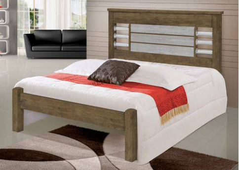 Cama Casal Raíssa J&A Moveis Jequitiba Avelã