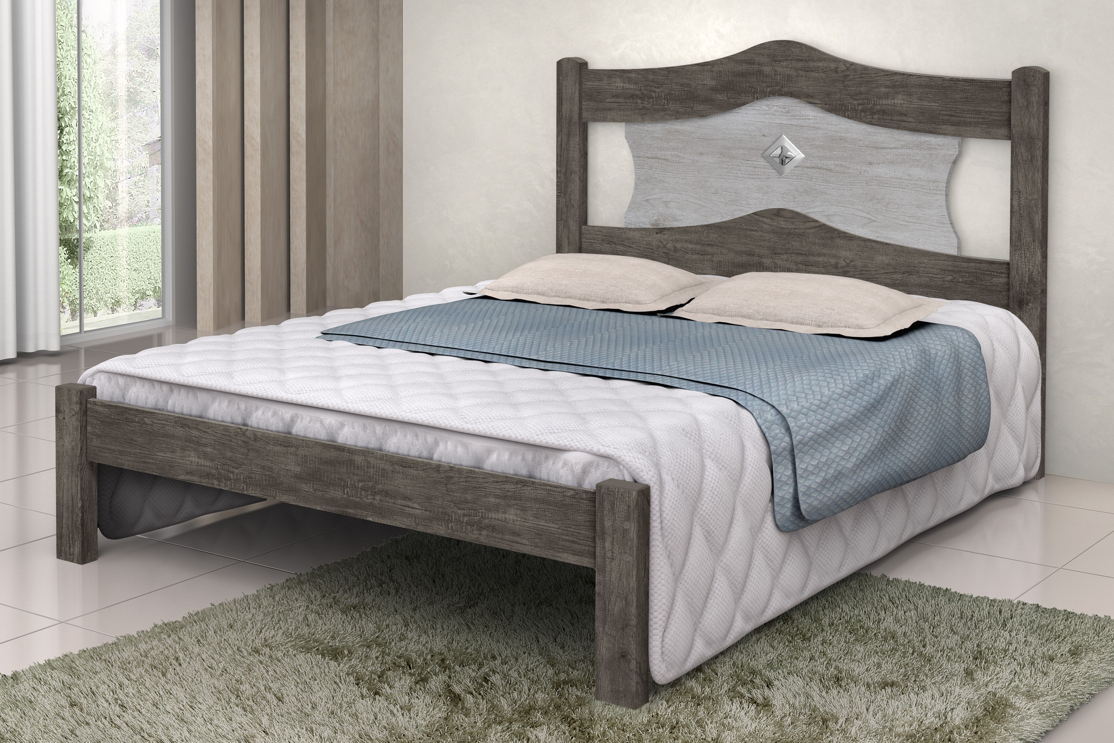 Cama Casal Sevilha J&A Moveis Itauba/Avelã