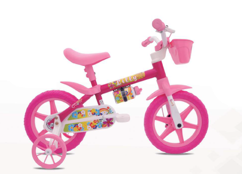 Bicicleta Aro12 Infantil Rosa Cairu