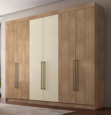 Roupeiro 6 Portas 4 Gavetas 100%Mdf Itaquara Conquista Moveis Amenda/Off