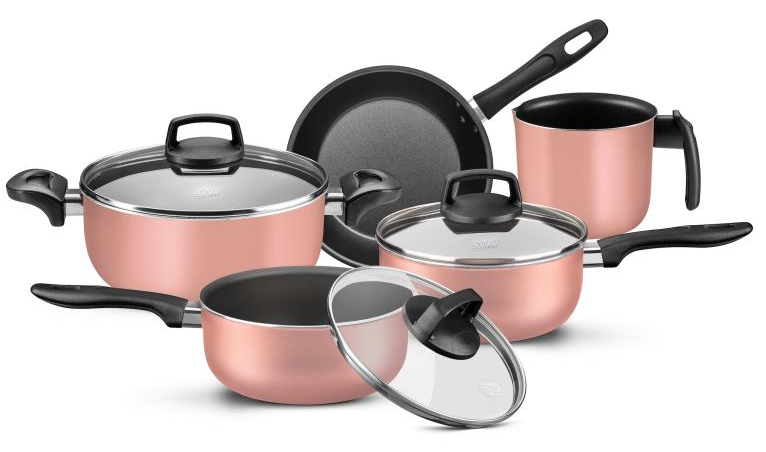 Conjunto de Panelas 5 Peças Madri Rose