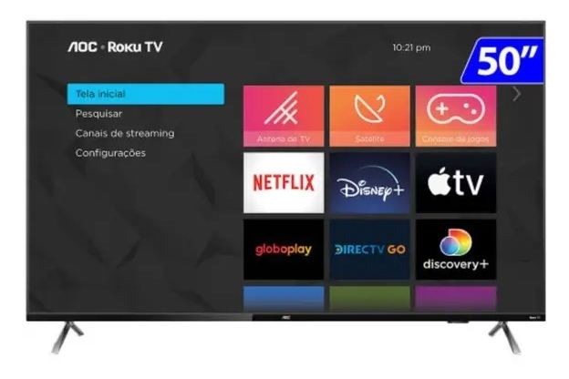 Smart TV 50" LED SMART 4K 50U6125/78G AOC
