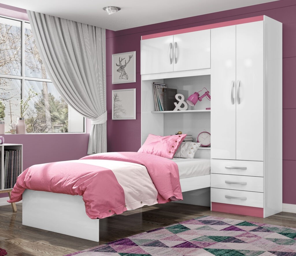 Roupeiro 4PT 3GV C/Cama Lisboa Mx Moveis 