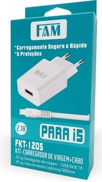 Kit Carregador Iphone USB FKT-1205 FAM