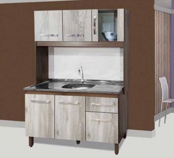 Cozinha Fenix 1,20m c/ Vidro Luan 