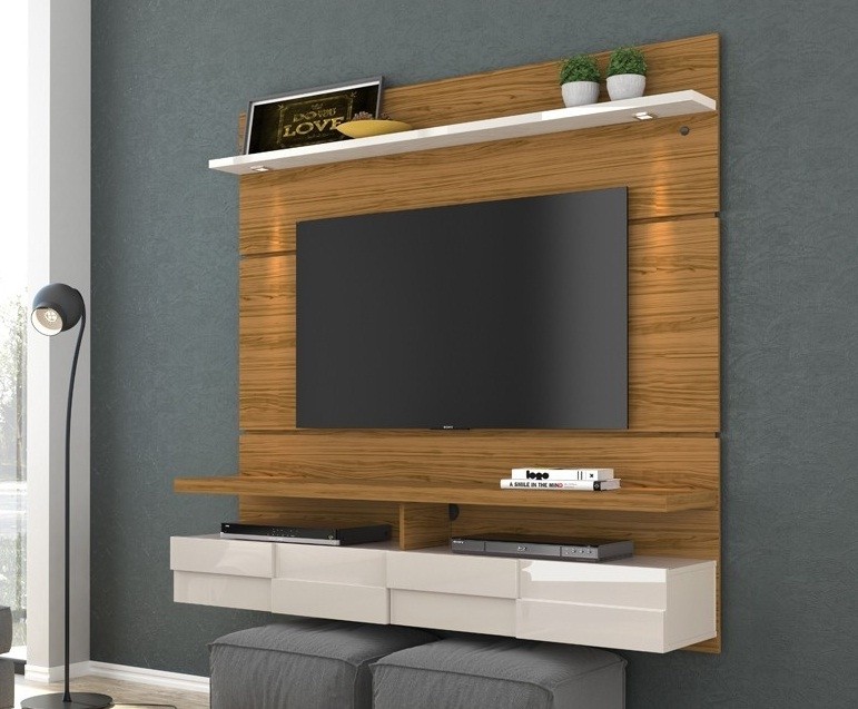 Bancada Suspensa 1,6m Lana Madetec Naturale/Off White 