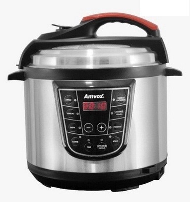Panela de Pressão Elétrica 5L APA005 AMVOX Inox Preto 