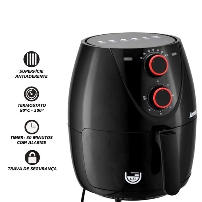 Fritadeira Air Fruyer ARF1205  AMVOX Preto