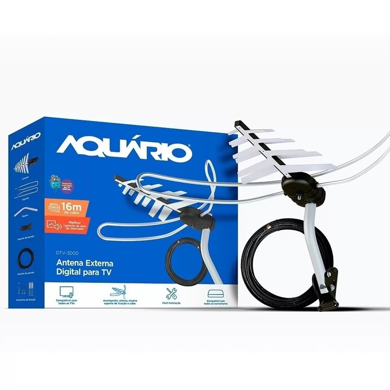 Antena Externa Digital DTV3000 AQUARIO