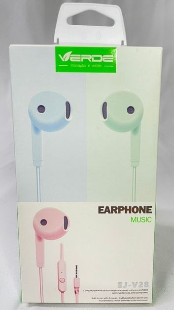 Fone de Ouvido EJ-V28 1.5M Verde
