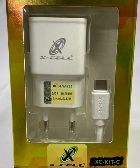 Kit Tomada/Cabo 2.0A XC-KIT-Tipo C X-Cell