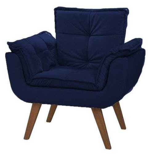 Poltrona Decorativa Lirio Vamper Azul Marinho 