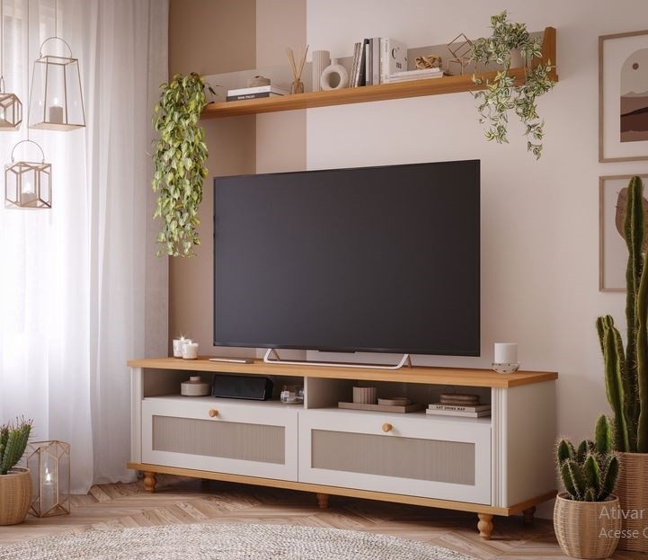 Bancada 1,80m Lavanda Permobili off white/nature