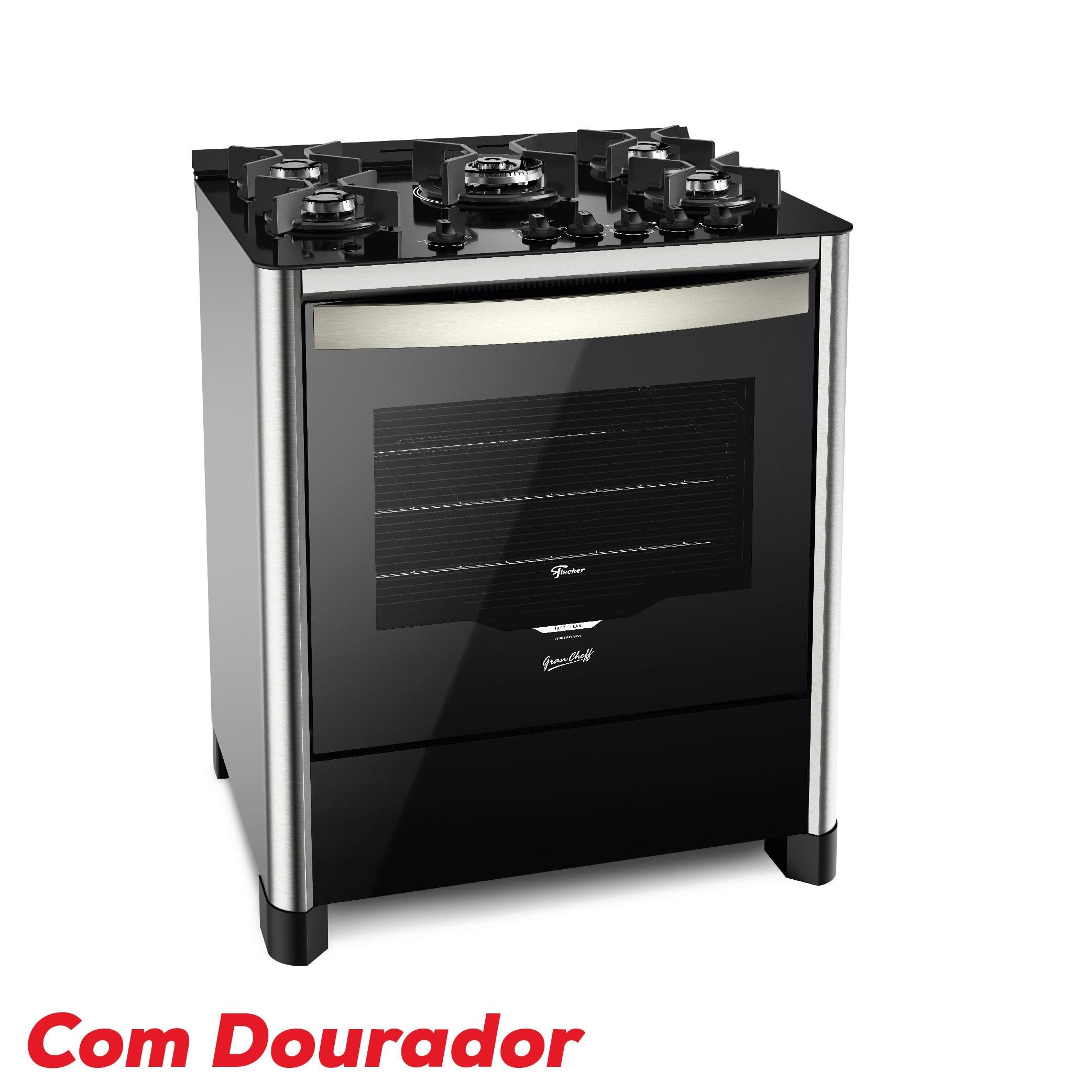 Fogão de Piso Fischer 5Q TC Gran Cheff Gás Com Dourador