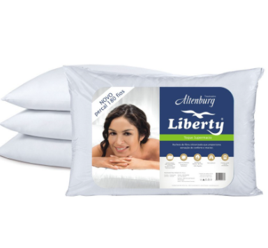 Travesseiro  Liberty 180 Fios Altenburg Branco