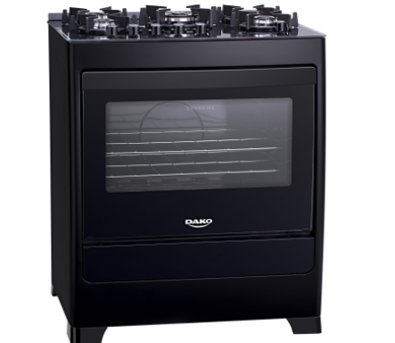 Fogão 5BC Mesa Vidro Supreme  Glass Dako Preto  Biv
