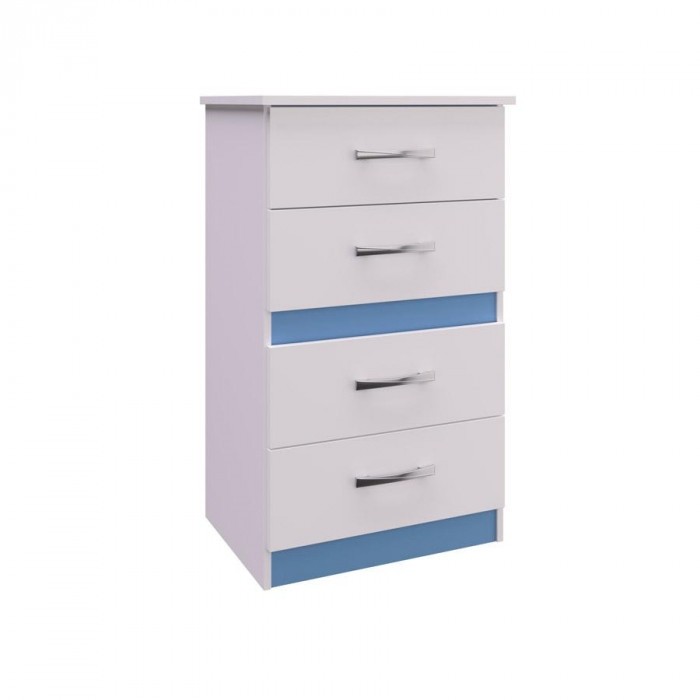 Comoda 4gv Caribe Doripel Branco/Azul/Rosa 
