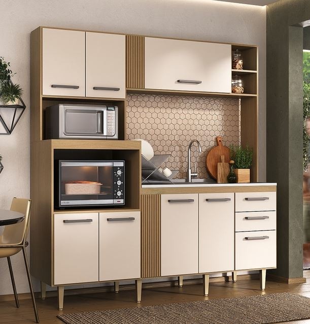 Cozinha Compacta Grazi Com 8 portas 2 Gavetas Cadorin