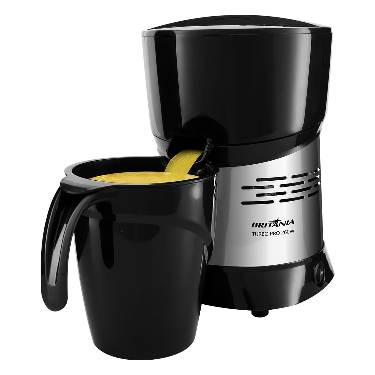 Espremedor de Frutas Britânia Turbo Pro 260W - Bivolt Preto/Inox