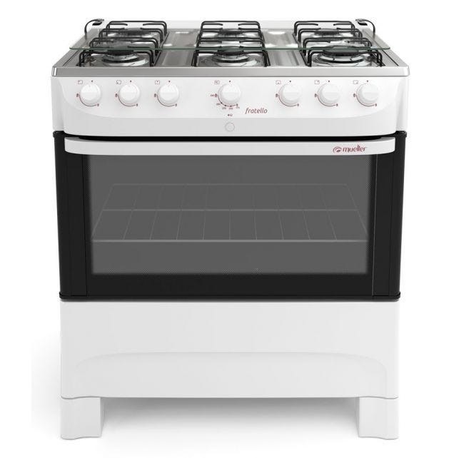 Fogão Mueller 6 bocas Fratello Branco acendimento automático