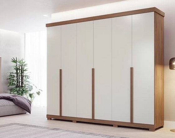 Roupeiro 6 portas 6 gavetas MDF Guarapari Panan Avela/ off white 