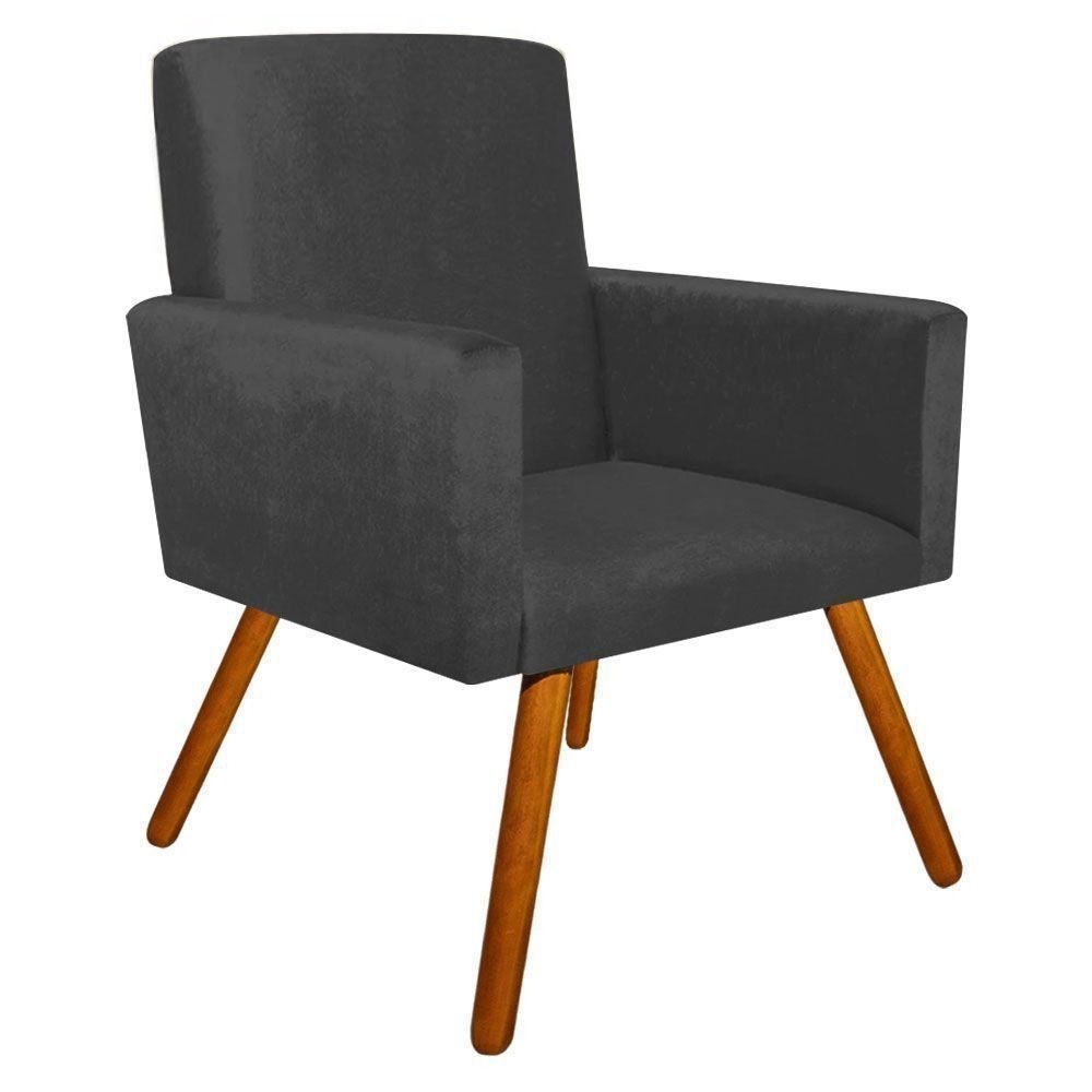 Poltrona Decorativa Nina Andorinha Cinza 