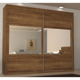 Roupeiro 2PT 5GV Esp 100% MDF Joinville Mirarack Castanho/Off White
