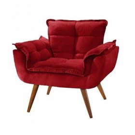 Poltrona Decorativa Lirio Vamper Vermelho 