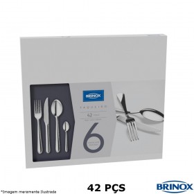Faqueiro Inox 42Peças Lyon Brinox Inox 