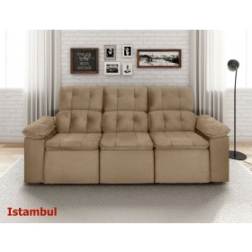 Estofado Istambul 2,53M Retratil/Reclinavel Marrom