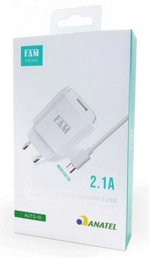 Kit Carregador Turbo P/Cel V8 1USB FKT-AT1181 FAM