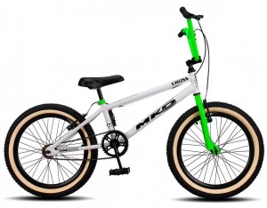 Bicicleta Aro 20 Masc Cross Branco/Verde MKD