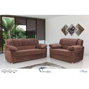 Conjunto Estofado Sinop 3X2L Vanfer Marrom
