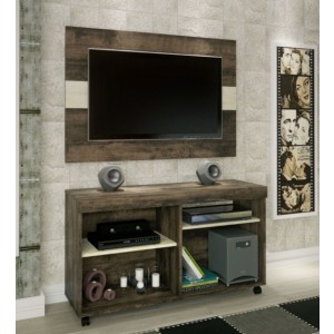 Rack c/Painel Los Angeles Atualle Mocaccino/Carvalho