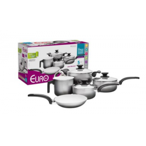 Conjunto Panelas 5 Peças Cerâmica Montreal Euro Prata