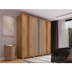 Roupeiro 6pts 4 gavetas Mozart Caemmun Butiti/Fendi 