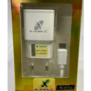 Kit Tomada/Cabo 2.0A XC-KIT-Tipo C X-Cell