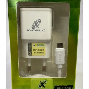 Kit Tomada/Cabo 2.0A XC-KIT-V8 X-Cell
