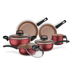 Conjunto de Panelas 6PC TVT Flora MTA Cereja 