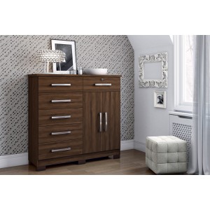 Comoda Xangai 2 Portas 6 Gavetas Albatroz Cedro