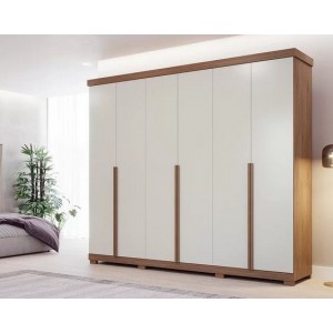 Roupeiro 6 portas 6 gavetas MDF Guarapari Panan Avela/ off white 