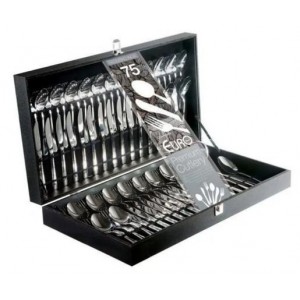 Faqueiro Inox 75 Pçs c/ Estojo Euro Inox 