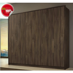 Roupeiro 6PT 9GV 100%MDF Dallas Conquista Moveis Nogal