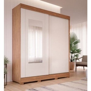 Rupeiro 2 portas 3 gavetas MDF com Espelho Ilheus Cinamono/Off With
