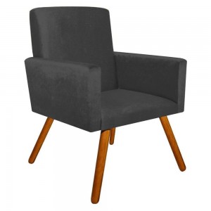 Poltrona Decorativa Nina Andorinha Cinza 