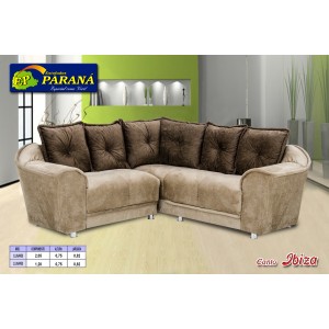 Conjunto Estofado Canto Ibiza 3X2L Estofados Parana Bege/Marrom