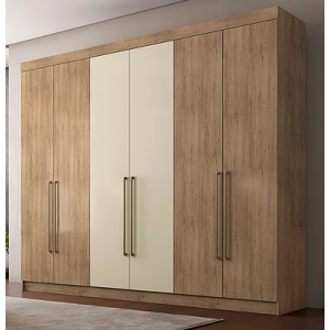 Roupeiro 6 Portas 4 Gavetas 100%Mdf Itaquara Conquista Moveis Amenda/Off