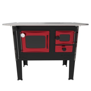 Fogão  a Lenha Supreme Hidro  Preto/Vermelho